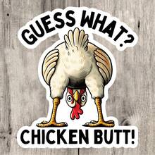 1/3 piezas ¡Qué trasero de pollo! Pegatinas de vinilo de dibujos animados - Resistentes al agua y autoadhesivas, perfectas para autos, portátiles, teléfonos y ventanas - Duraderas y fáciles de aplicar