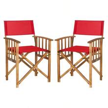 Safavieh Laguna Outdoor Patio Director Chair, Set Of 2 - Natural/Red