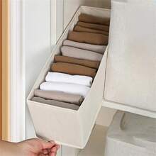 5pcs Foldable Fabric Cube Storage Box, Portable Underwear Storage Box, Drawer Organizer, Wardrobe Storage And Organization, Multi Purpose Storage Basket For The Cable Of The Ship, Room Decoration - White - View 6