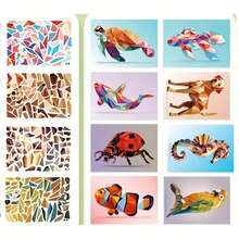 Puzzle cu autocolante geometrice 3D, colaj, autocolante creative lucrate manual, joc de antrenament pentru îmbunătățirea concentrării cu 16 stickere, autocolante DIY, îmbunătățirea abilităților manuale și a abilităților cognitive, materiale de artă, decorare cu autocolante pentru adulți, sporirea creativității, cadou de ziua de naștere, cadou de petrecere, cadou de sărbători, puzzle cu autocolante decorative, Halloween, Crăciun, cadou de Ajunul Crăciunului