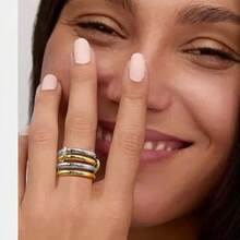 حلقات من الفولاذ المقاوم للصدأ متعددة الطبقات (3-4 طبقات) لا تبهت، متعددة الاستخدامات لمناسبات وأعياد مختلفة