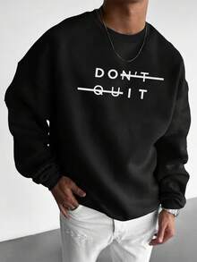 Felpa girocollo casual e versatile da uomo con stampa di elementi