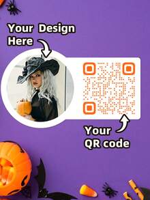 1-60pcs Customized Labels - Any Design Image & QR Code Personalized Stickers, PVC Stickers, Colorful Custom, Personalized, Unique Ideal Gift, Social Media Scan QR Code Design Image Logo Text, Suitable For Workers, Pets, Home, Office, Applicable For Halloween Decor, Autumn Decor, Christmas ,For Family - Multicolor - View 3