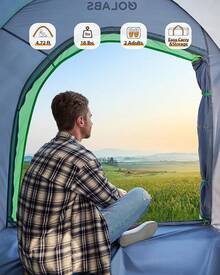 Truck Bed Tent For 5-6 Ft Bed, 8-Minute Easy Setup By Pre-Assembled Design, Waterproof PU2000mm, 2-Person Portable With Extra Rainfly Cover For Camping & Outdoor, Includes Storage Bag - 藍色 - 查看 4