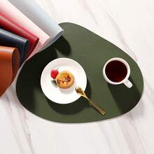 Set di 2/4/6/8 sottopiatti a forma di ciottolo piccolo KAPI per tavolo da pranzo, sottopiatti in finta pelle lavabili e resistenti al calore, facili da pulire, adatti per interni, spessore 1mm