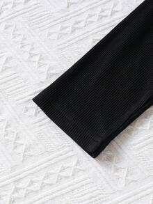 2pcs/Set Girls Casual Solid Color Long Sleeve T-Shirt And Straight Leg Pants Set, Spring/Autumn