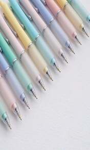 Aisibeiger Ball Point Pen Black Ink Ballpoint Pens With Super Soft Grip Medium Point 10mm Office Pens (6 Pack) - 杏色 - 查看 6