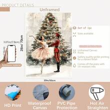 1pc Traditional-Style Unframed Christmas Canvas Wall Art Poster, Nutcracker Ballet Ballerina, Decor, Popularity, For Bedroom, Bathroom, Living Room, Indoor Wall Decor, Home And Dormitory Decoration, 2D Home Decor Christmas Decorations Room Decor