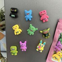 2个/5个/7个/9个趣味咆哮怪兽冰箱贴，卡通可爱树脂生物冰箱贴纸，创意厨房橱柜装饰，送给男孩、儿童、青少年的酷炫礼物 - 彩色 - 查看 6