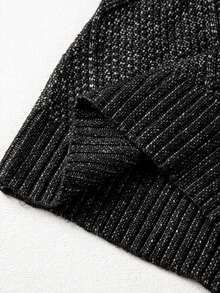 Acelitt Jesienno-zimowa damska sukienka sweterkowa w jednolitym kolorze, z dzianiny o teksturowanym wzorze, z obniżonymi ramionami, zamów o jeden rozmiar mniej