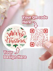 1-60pcs Customized Labels - Any Design Image & QR Code Personalized Stickers, PVC Stickers, Colorful Custom, Personalized, Unique Ideal Gift, Social Media Scan QR Code Design Image Logo Text, Suitable For Workers, Pets, Home, Office, Applicable For Halloween Decor, Autumn Decor, Christmas ,For Family - Multicolor - View 4