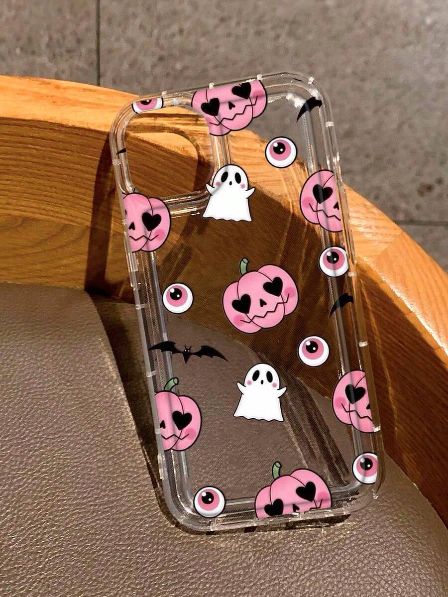 1pc Halloween Pumpkin Ghost Pattern Print Soft Anti-Fall Phone Case Compatible With IPhone 13/11/17/16/14/15/15pro/15 Plus/15 Promax/7plus/8plus/X/Xs Max/Xr/11pro/12pro/13pro/14pro/12mini/13mini/11promax/12promax/13promax/14promax/14plus/17pro/17Air/6/6s Plus/7/8/16Pro/16plus/16promax/Se2/17promax&Compatible With Samsung Galaxy/A54/A14/A12/A13/A15/A32/A33/A24/A52S/S20/S21/S22/S23/S24/S23Plus/S24ultra/S25/A15/A33/A23 - Multicolor - View 1