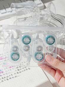 1/4卷 5米高容量胶带，适用于学生手册、办公手册等，双面胶带和办公计划本剪刀，返校季必备 - 無色 - 查看 2