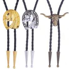 1pc Unisex Casual Polo Necktie, Cowboy Rodeo Bull Head Necktie, Western Style Bull Head Bow Tie, Versatile Clothing Accessory, Groomsmen Neckwear, Great Gift Choice