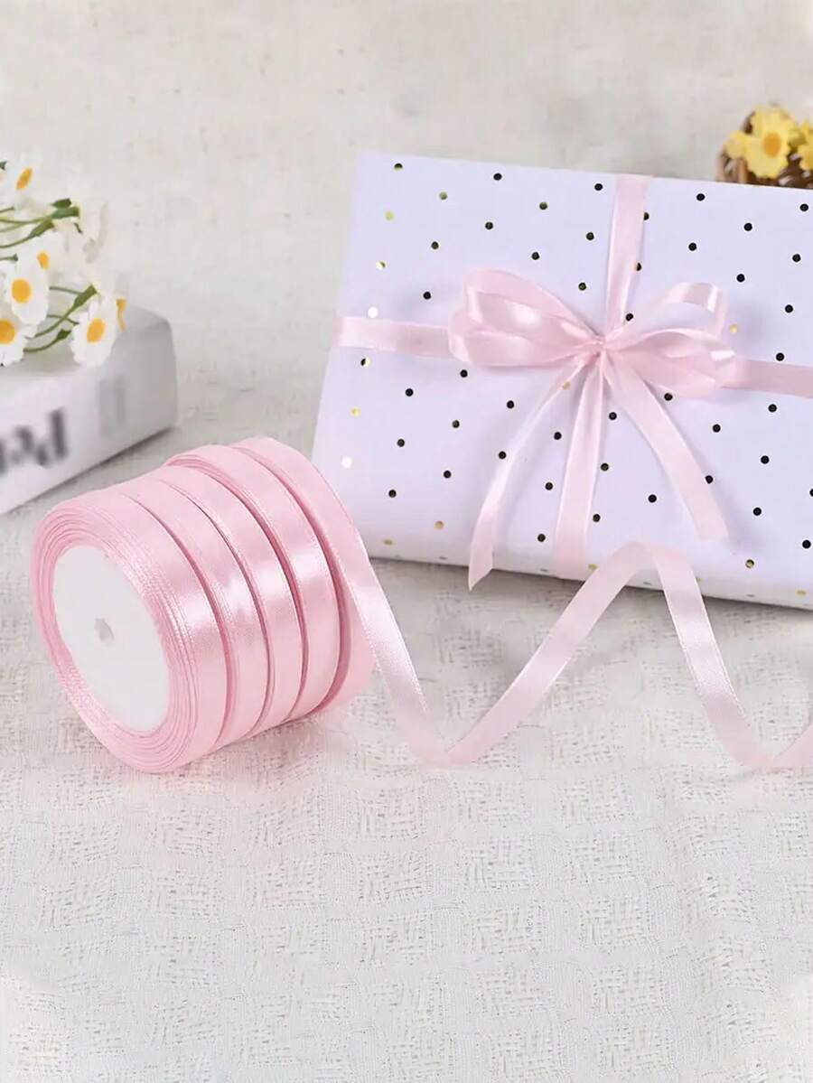 1卷/2卷/5卷装，1厘米宽涤纶丝带蝴蝶结装饰丝带，适用于婚礼、DIY手工、插花、烘焙包装、礼品包装等，高端装饰丝带，适合礼品包装、花束、生日派对、情人节、婚礼、手工艺品、发饰、蝴蝶结、万圣节、圣诞节等场合。 - 彩色 - 查看 1