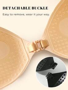 1 Peça Sutiã Adesivo Push-Up Invisível - Almofadas de Silicone Sem Alça com Alça Transparente Destacável para Vestidos Sem Costas e Vestidos de Noiva