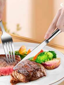 2/4/8pcs Steak Knife Set, Serrated Knife, Stainless Steel Sharp Knives Set, Modern Design Butter Knives,Dinner Knifes Set, Dishwasher Sturdy And Easy To Clean(Bright Silver-9 Inch)