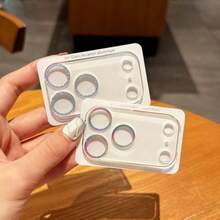 钢化玻璃相机镜头保护膜，适用于 Apple 17/16/15/14/13/12/11 Pro Max Pro Plus Mini 16E 17 Air 系列，闪亮水钻设计，防刮，易于安装，适用于日常防护、办公室、家用手机相机盖，防水防震防摔防刮 - 金色 - 查看 5