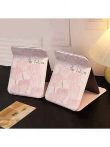 1pc Simple Bathroom And Bedroom Makeup Mirror, Back To School Dormitory Mirror Portable Desktop Vanity Mirror, Office Desk Stand Mirror, Handheld Cosmetic Mirror, Adjustable Tabletop Mirror, Student Dormitory Dressing Table Mirror, Home Decoration, Room D Home Bathroom Decor Summer Makeup Organizer Bathroom Accessories - Multicolor - View 6