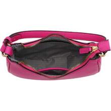FashionPuzzle Small Crescent Shoulder Bag Underarm Purse - 紫紅色/紫紅色 - 查看 6