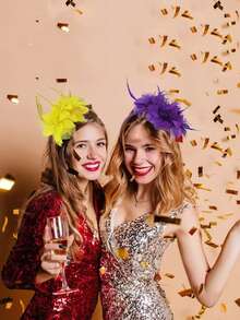 1 pieza Diadema con flor de plumas de estilo transfronterizo, accesorio para el cabello con plumas para fiestas, reuniones y actuaciones, accesorio para el cabello de novia retro, disfraz de Halloween