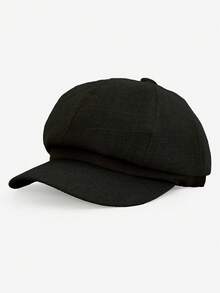 1pc Unisex Classic Solid Color Simple Octagonal Cap, Suitable For Autumn/Winter Daily Outdoor Wear, Warm And Windproof, Great As A Gift - Multicolor - View 11