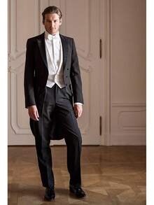 Mens Suits 3 Piece Slim Fit,Men's Tailcoat Suit Single Breasted Swallow Tail Coat For Proms,Concert,Weddinghalloween - 深灰色 - 查看 2