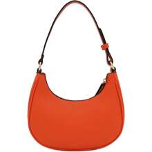 FashionPuzzle Small Crescent Shoulder Bag Underarm Purse - 焦橙色/焦橙色 - 查看 5