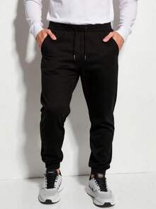 Cozy Winter Joggers 2025 - Plush Fleece-Lined Sweatpants, Soft Elastic Cuff Lounge Pants, Relaxed Fit Workout Trousers - 黑色 - 查看 5