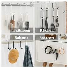 2pcs/1pc Over The Door Hooks Door Hangers Hooks Heavy Duty, Single Hooks For Hanging, Metal Over The Door Towel Rack For Bathroom Kitchen Cabinet Living Room Bedroom Organizers And Storage