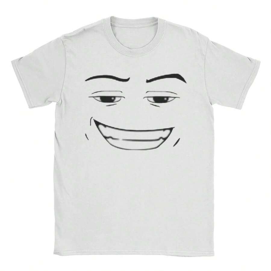 Women Robot Robloxs Man Face Gaming Meme T Shirts Women Clothing Vintage Short Sleeve Round Neck Tees Unique T-Shirts - White30 - 查看 1