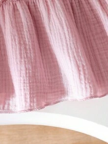 女婴吊带荷叶边蝴蝶结A字蛋糕裙，粉色，情人节/生日礼物，适合日常外出，春夏款