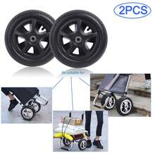 2 Stück, neueste geräuscharme Räder, ultraleichte Räder, Ersatzräder für Aluminiumeinkaufswagen, hochwertiges Gummimaterial, verschleißfeste PU-Reifen, rutschfeslanganhaltendlebige ABS-Radnabe, Ziehstangen-Einkaufswagen-Rollen, schwarz