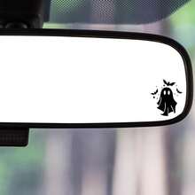 1pc-Ghost Decals, Bat Ghosts, Mini Ghosts, Rearview Mirror Decals, Car Decals, Indoor/Outdoor Vinyl, Mini Decals, Multiple Colors, Halloween Decorative Stickers - A - View 2