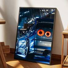 1 pieza Pintura impresa Rápido y Furioso Tokio, Lienzos de arte de pared, Decoración del hogar, Perfecto para la sala de estar, dormitorio, bar, pasillo, regalo perfecto, arte de pared, decoración de pared, sin marco