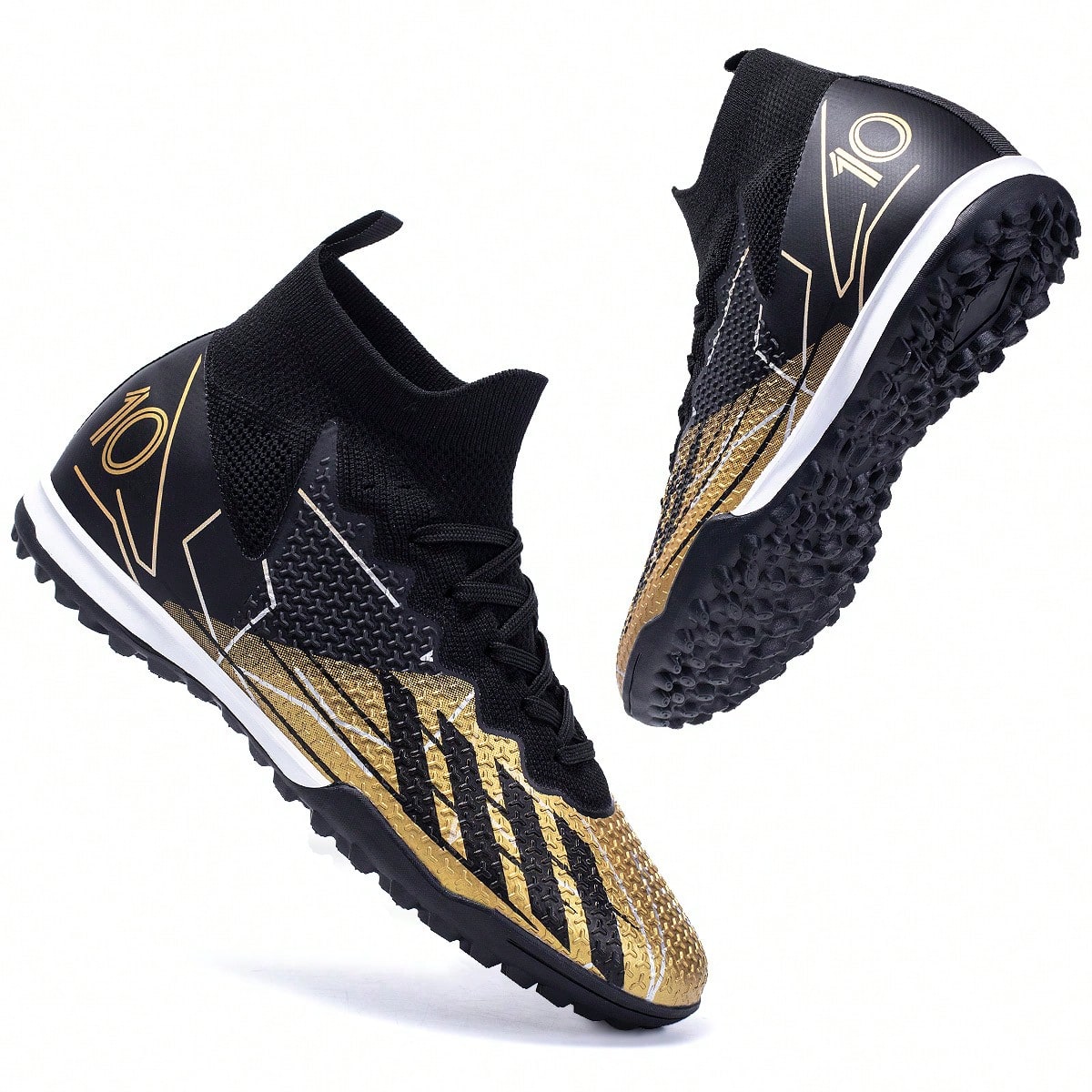 Zapatos de fútbol/soccer para hombres y mujeres, adecuados para césped artificial y terreno duro, interior y exterior, diseño de punta puntiaguda d