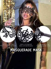 Máscara de encaje sexy para mujer, máscara de fiesta, disfraz de mascarada, accesorios para juegos de roles, utilería para actuaciones, adecuada para uso diario, bailes de máscaras, Halloween, decoraciones para fiestas de Navidad, regalo perfecto para familiares y amigos