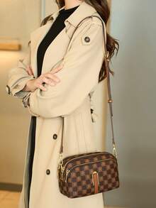 Große Kapazität Mehrkammer-Damen-Umhängetasche, vielseitiger Shopper mit bedrucktem Design, modische vintage Lässig Handtasche, Neuankunft 2025