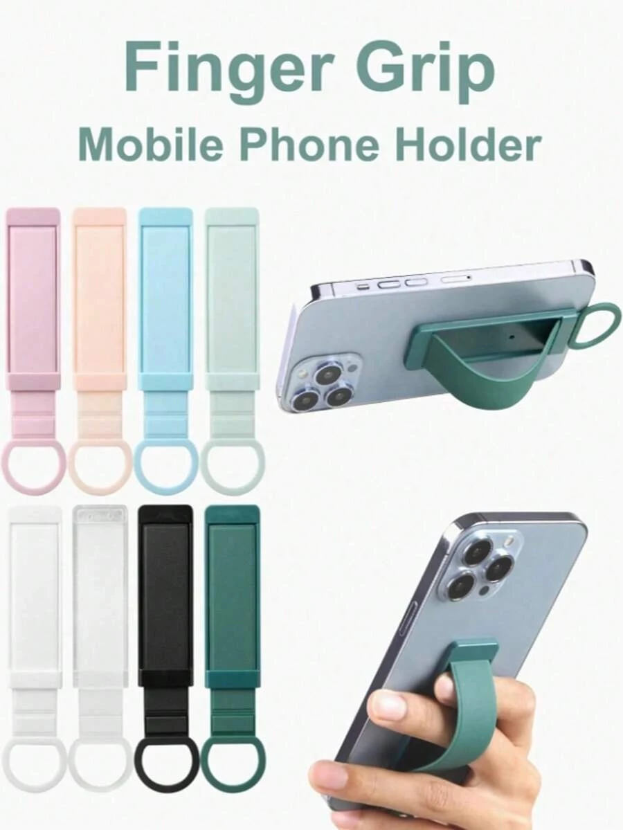 1 pieza Soporte de teléfono multifunción y colorido, anillo deslizante para el dedo, soporte plegable, accesorio universal para la parte posterior del teléfono inteligente, resistente al agua - Agarre y soporte de escritorio