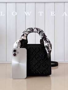 low tea Élégant et compact sac à main haut de gamme pour femmes Daphne, nouveau sac fourre-tout matelassé mode 2025, sac bandoulière, cadeau de Noël, sac de voyage et de fête - Noir - Voir 4