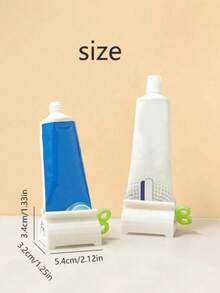 Exprimidor manual de pasta de dientes - Un dispensador manual de pasta de dientes para uso en el baño, sin necesidad de electricidad - Un dispensador multifuncional de pasta de dientes, crema y pasta de dientes que combina un soporte para reducir los residuos domésticos. Soporte para pasta de dientes, accesorio de baño, almacenamiento de baño, ahorrador de pasta de dientes, pasta de dientes, crema, crema de manos, decoración de baño sin desperdicio, regalo pequeño de Navidad y Año Nuevo.