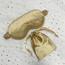 1 Set Of Imitation Silk Eye Mask Double-Sided Nap Light-Blocking Breathable Eye Mask With Cloth Bag Packaging - Champagne Pink - View 10