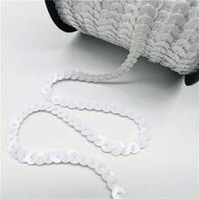 5yards 6mm Sequins Ribbon Round Flat Sequins Laser Giltter Paillettes Sequins For Crafts Sewing Cloth Accessory Sequin Trim