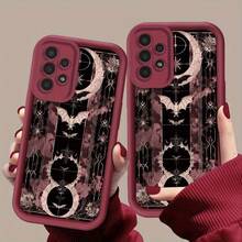 Mysterious Magic Bat Pattern Phone Case For Galaxy A01/A02S/A03/A03s/A05/A10s/A11/A12/AApple 13/A14 5G/A15 4G/A20s/A21s/A22/A23/A30s/A31/A32/A34/A50/A51/A52/A52s 5G/A53 5G/A54 5G/A70/A71/A72/A73 5G/S20/S21/S22 5G/S22+ 5G/S22 Ultra 5G/S23/S23+ - Burgundy - View 6
