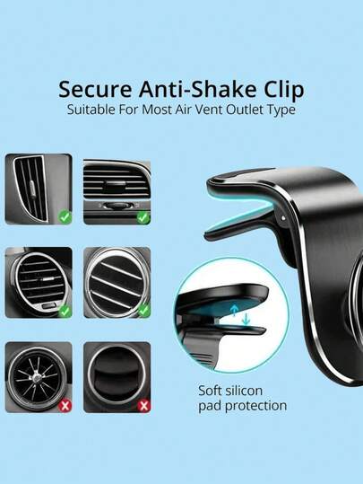 3pcs/2pcs/1pc Universal L-Shaped Magnetic Phone Holder, Strong Magnetic Grip Secure Car Vent Mount, Adjustable 360° Angle Rotation For Optimal Viewing, Compact Low-Profile Design With Universal Grip For All Smartphones And Most Cases, Easy One-Hand Operation Anti-Slip Stable Support For Navigation Calls Music Hands-Free Driving, I For Daily Commute Road Trips Travel Office Desk Bedside Kitchen, Sleek Multi-Color Options, Perfect Back-To-School, Halloween, Thanksgiving, Cyber Monday, Christmas Holiday Gift-Ready Accessory