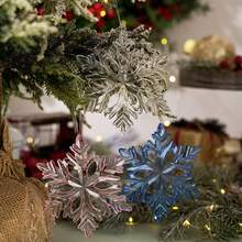 亚克力雪花挂饰 3 种款式水晶透明塑料圣诞树吊坠适用于圣诞节冬季雪景主题 DIY 装饰、新年派对、节日装饰、家居装饰