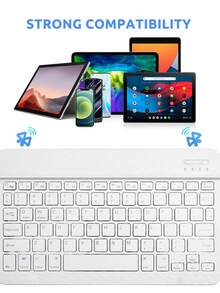1pc Mini Ultra-Thin Bluetooth Keyboard, Convenient Silent 10-Inch Wireless Keyboard With Rechargeable Battery, Compatible With Android, Windows, Suitable For IPad, Tablet, Phone, Christmas/Halloween Gift