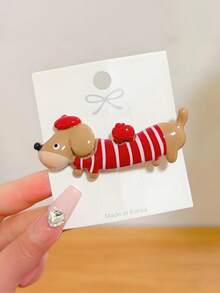 8pcs/Set Colorful Dachshund Shaped Hair Clips, Cute Cartoon Animal Design Hair Accessories - Suitable For Girls And Women, Can Be Used For Daily Hairstyles, Braiding Decoration, Also Suitable For Parties And Festivals, Adorable And Colorful Random, Hair Slide, Hair Barrettes