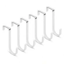 2pcs/1pc Over The Door Hooks Door Hangers Hooks Heavy Duty, Single Hooks For Hanging, Metal Over The Door Towel Rack For Bathroom Kitchen Cabinet Living Room Bedroom Organizers And Storage