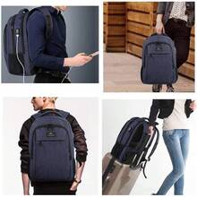 Mochila para portátil con carga USB, mochila de 15.6 pulgadas, mochila antirrobo para hombres, mochila de viaje impermeable y delgada, regalo para hombres y mujeres, negro: electrónica - azul - Ver 10